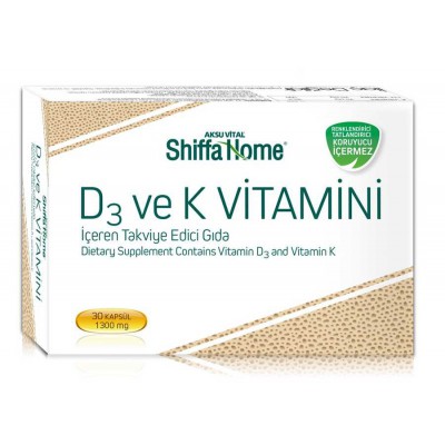 Shiffa Home Bitkisel D3 ve K2 Vitamini 1300 mg Kapsül